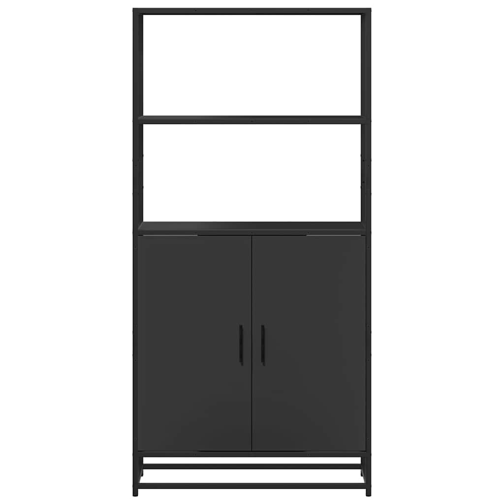 Dulapuru negru 68x35x139 cm lemn și metal prelucrat