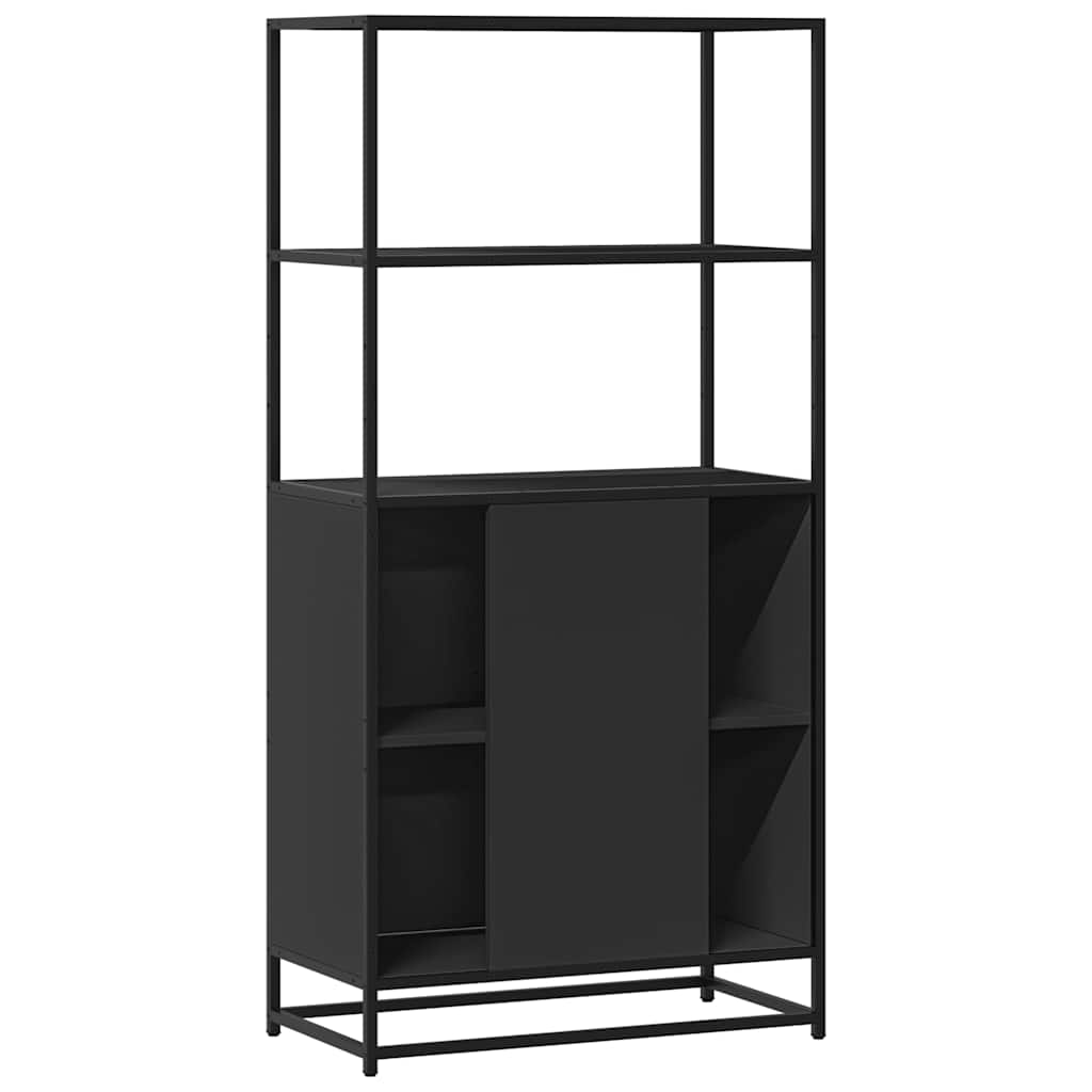 Dulapuru negru 68x35x139 cm lemn și metal prelucrat