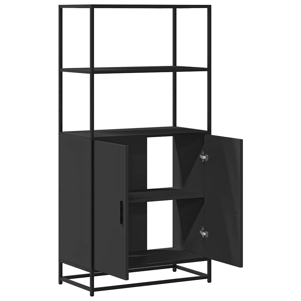 Dulapuru negru 68x35x139 cm lemn și metal prelucrat