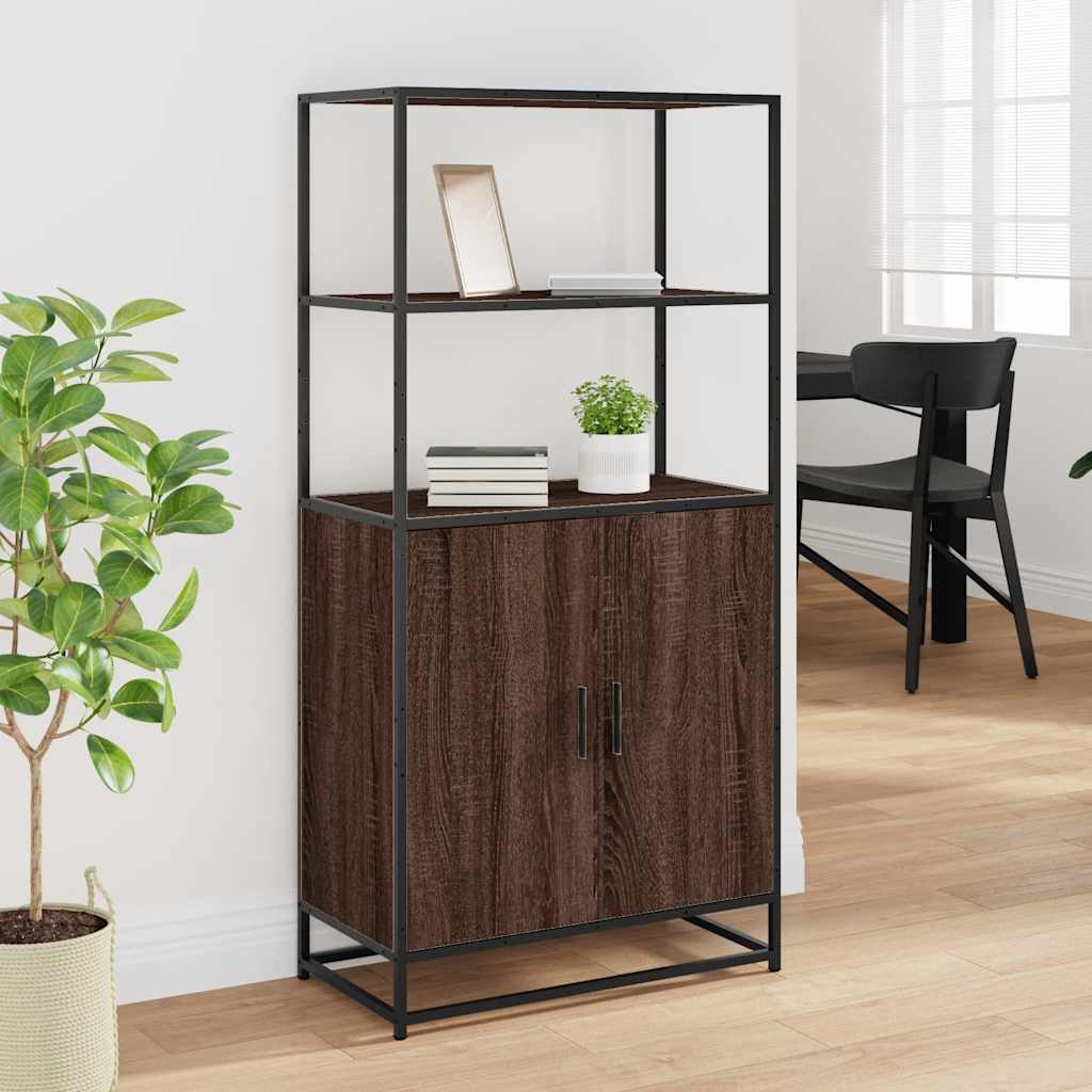 Dulapuru Stejar maro 68x35x139 cm lemn și metal prelucrat
