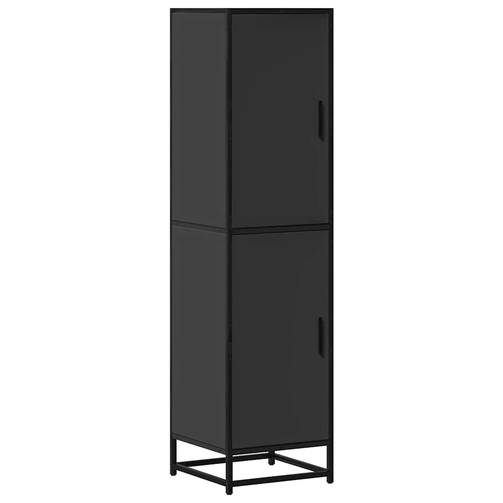 Dulapuru negru 35,5x35x139 cm lemn și metal prelucrat