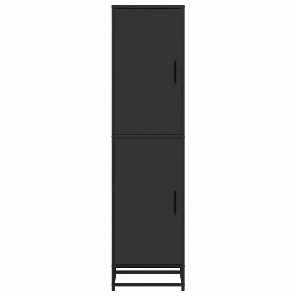 Dulapuru negru 35,5x35x139 cm lemn și metal prelucrat