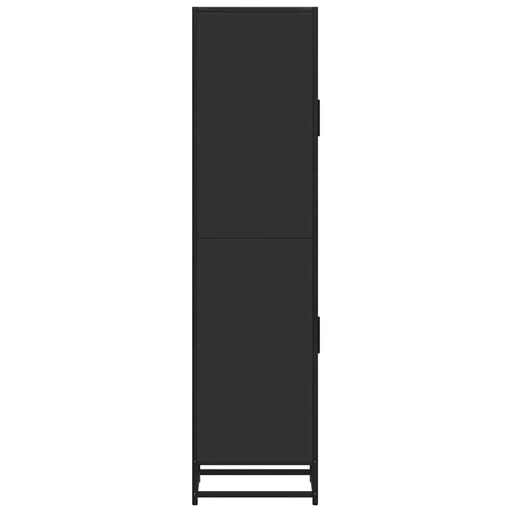 Dulapuru negru 35,5x35x139 cm lemn și metal prelucrat