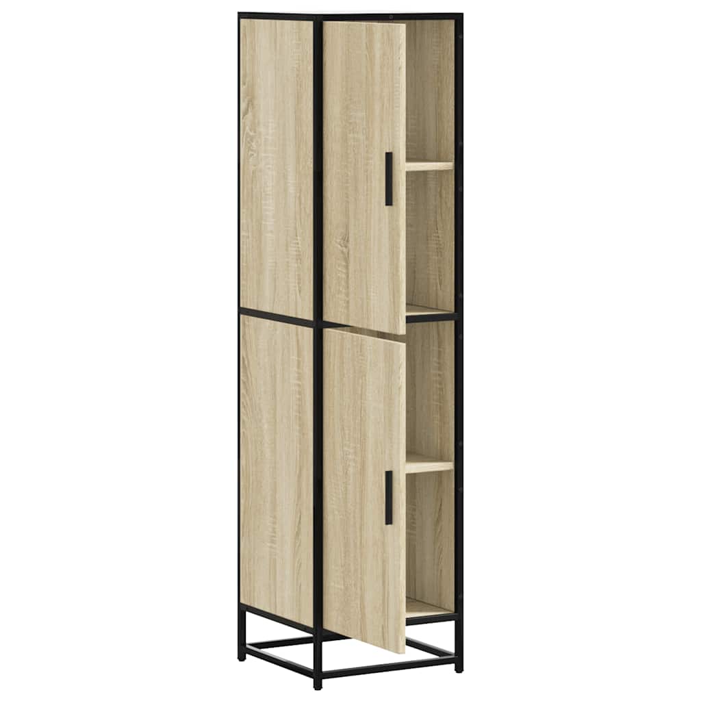 Dulapuru Stejar Sonoma 35,5x35x139 cm lemn și metal prelucrat
