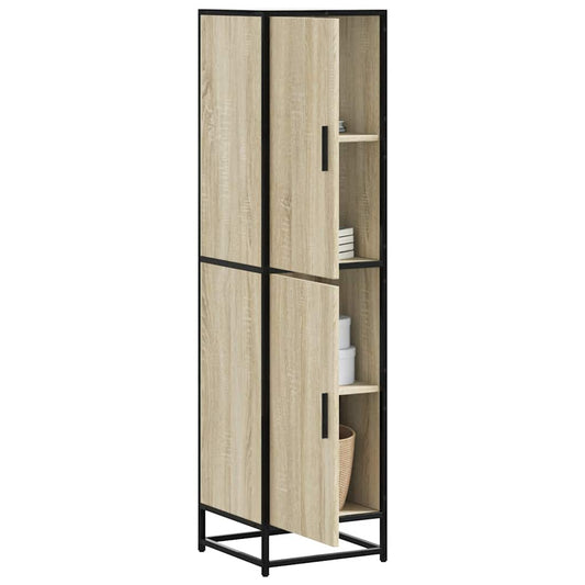 Dulapuru Stejar Sonoma 35,5x35x139 cm lemn și metal prelucrat