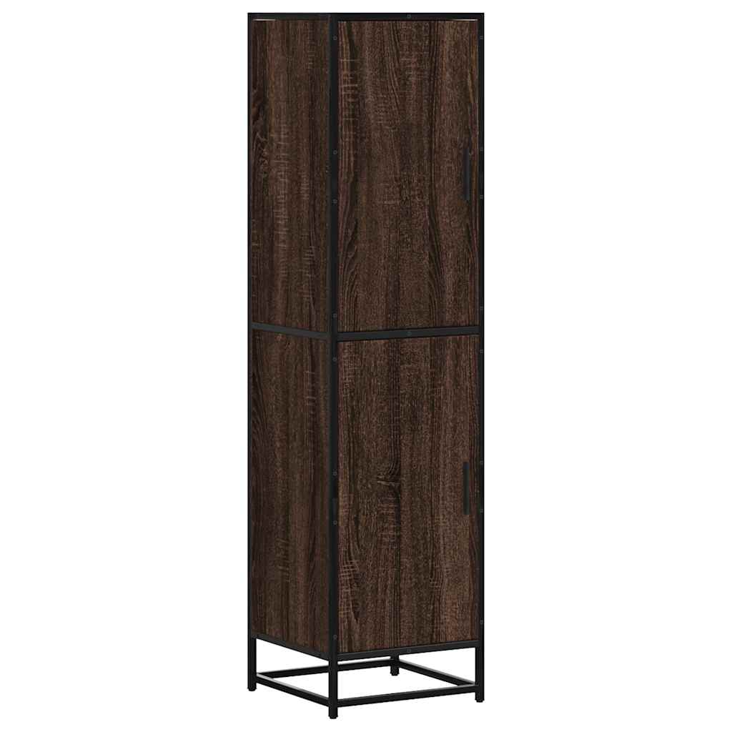 Dulapuru stejar maro 35,5x35x139 cm lemn și metal prelucrat