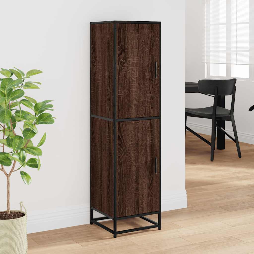 Dulapuru stejar maro 35,5x35x139 cm lemn și metal prelucrat