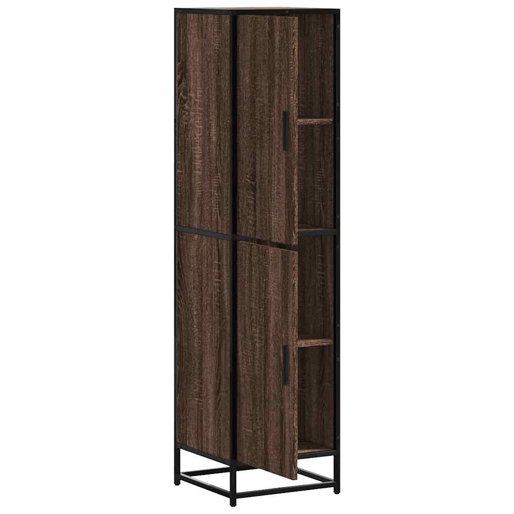 Dulapuru stejar maro 35,5x35x139 cm lemn și metal prelucrat