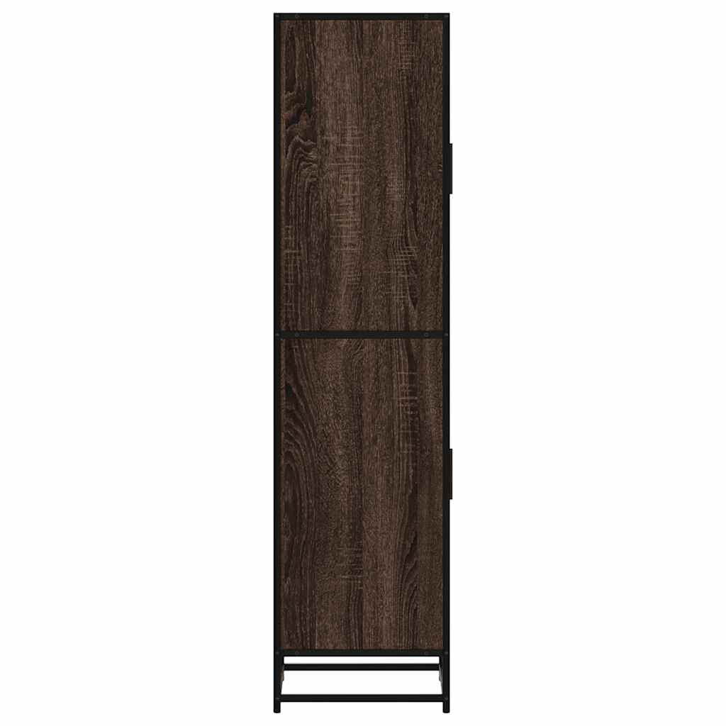 Dulapuru stejar maro 35,5x35x139 cm lemn și metal prelucrat