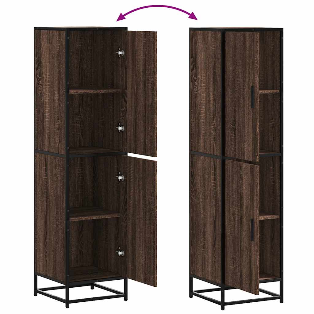 Dulapuru stejar maro 35,5x35x139 cm lemn și metal prelucrat