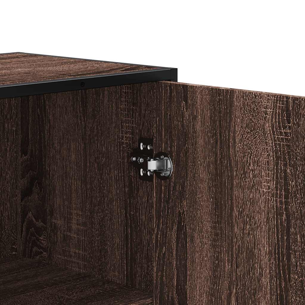 Dulapuru stejar maro 35,5x35x139 cm lemn și metal prelucrat
