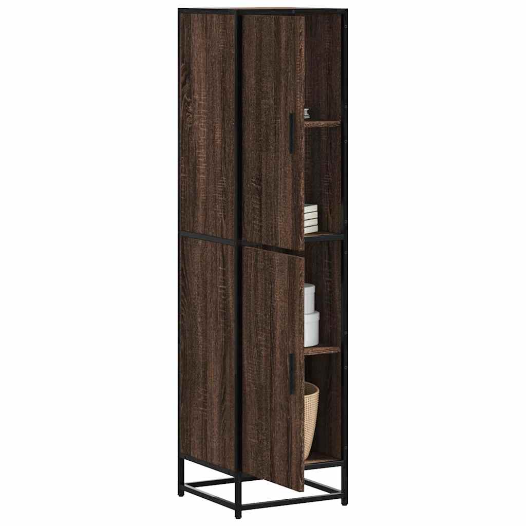 Dulapuru stejar maro 35,5x35x139 cm lemn și metal prelucrat