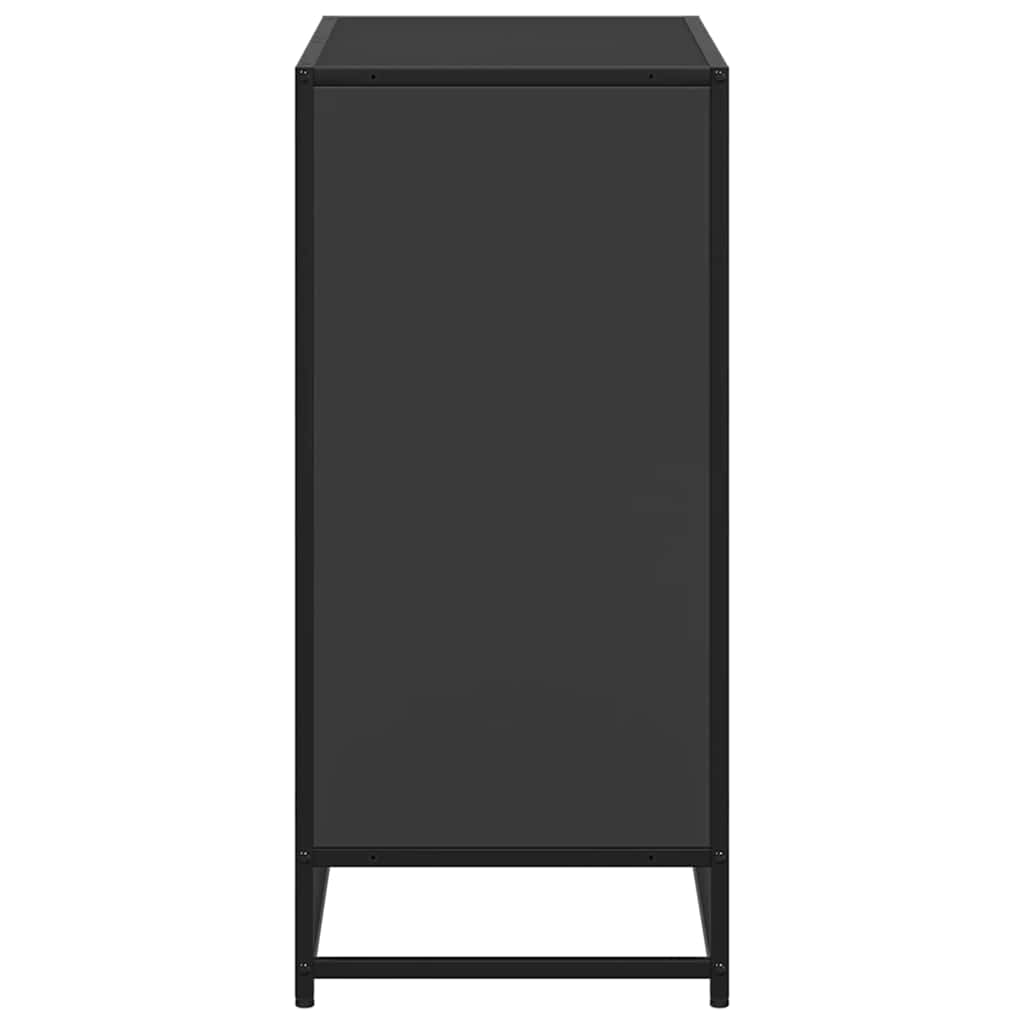 Bibliotecă, negru, 80,5x35x76 cm, lemn prelucrat