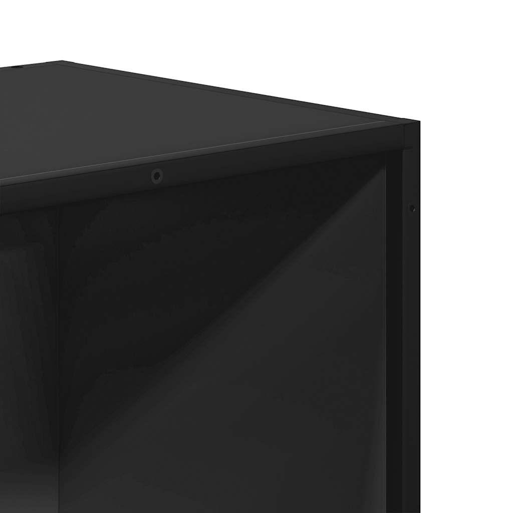 Bibliotecă, negru, 80,5x35x76 cm, lemn prelucrat