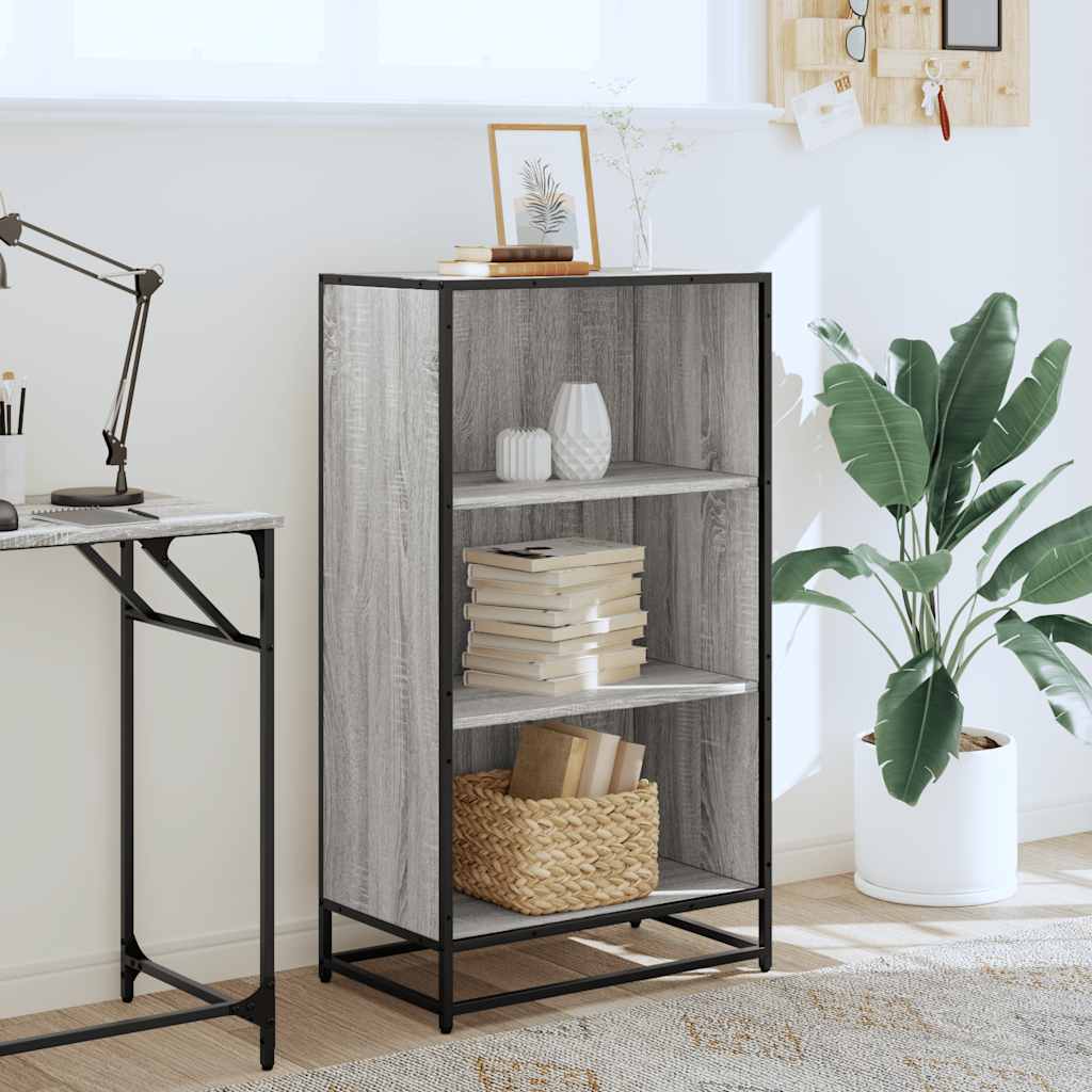 Bibliotecă, gri sonoma, 60x35x107,5 cm, lemn prelucrat