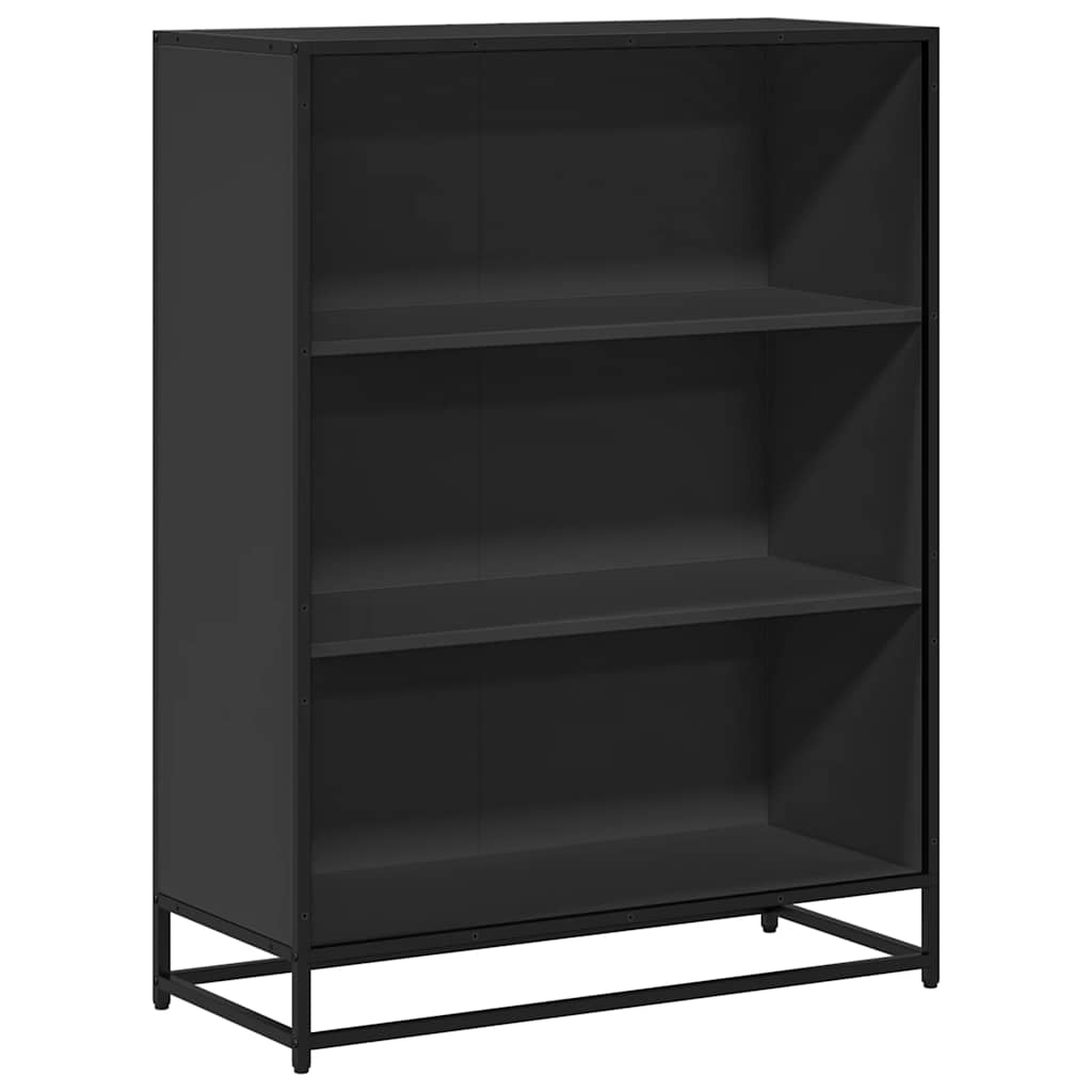 Bibliotecă, negru, 80,5x35x107,5 cm, lemn prelucrat