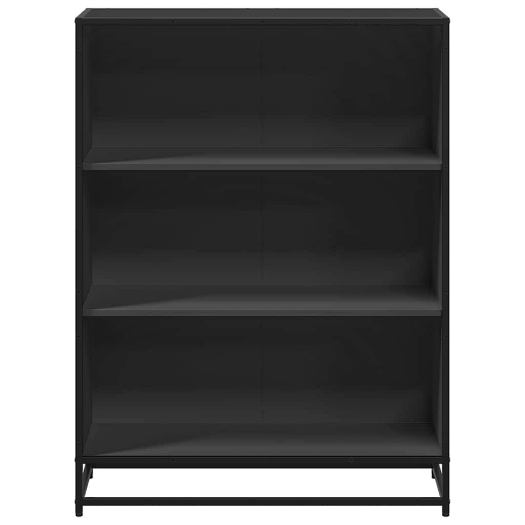Bibliotecă, negru, 80,5x35x107,5 cm, lemn prelucrat