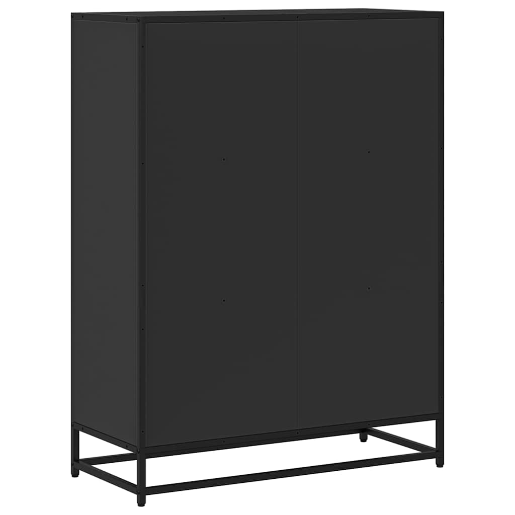 Bibliotecă, negru, 80,5x35x107,5 cm, lemn prelucrat