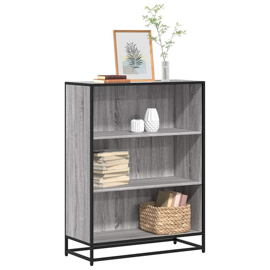 Bibliotecă, gri sonoma, 80,5x35x107,5 cm, lemn prelucrat