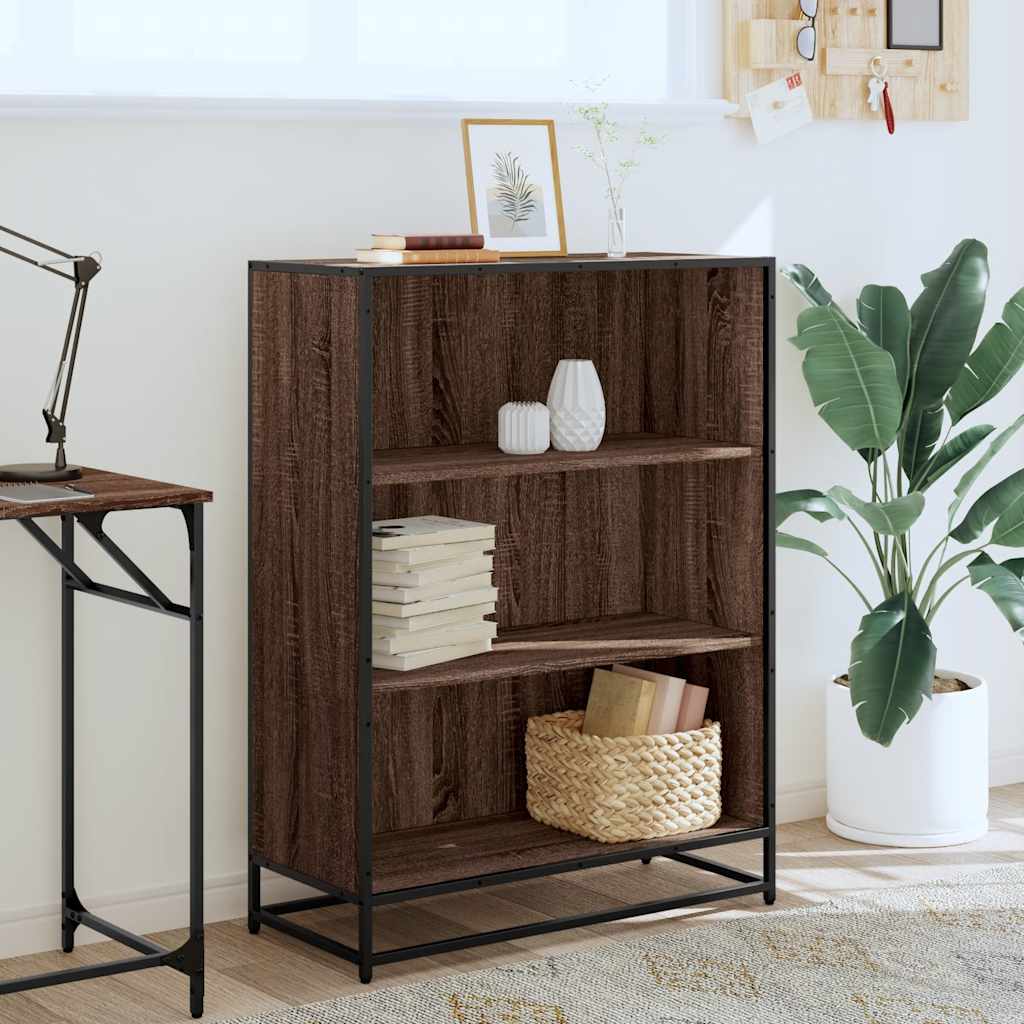 Bibliotecă, stejar maro, 80,5x35x107,5 cm, lemn prelucrat