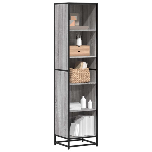 Bibliotecă, gri sonoma, 40x35x170,5 cm, lemn prelucrat
