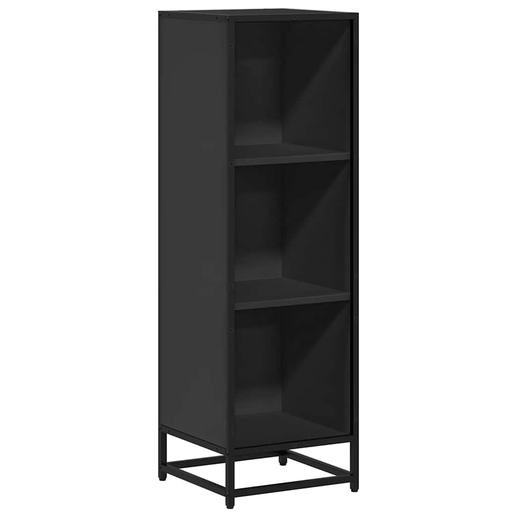 Bibliotecă, negru,33,5x33x107,5 cm, lemn prelucrat