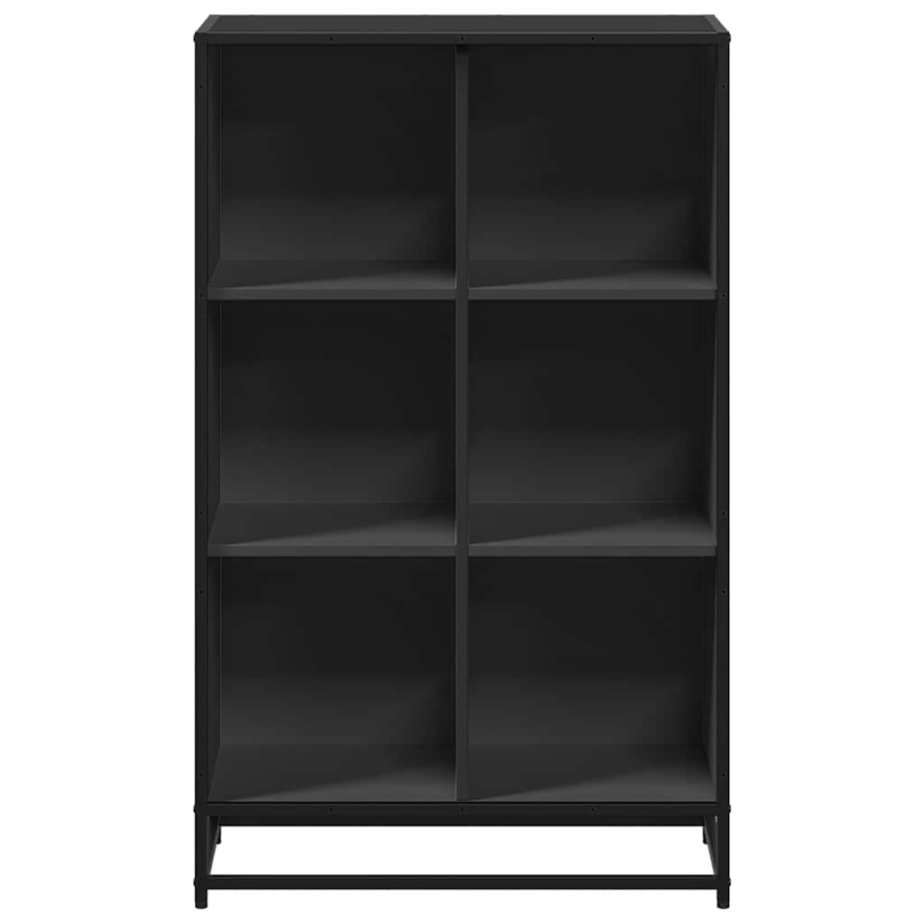 Bibliotecă, negru, 65,5x33x107,5 cm, lemn prelucrat