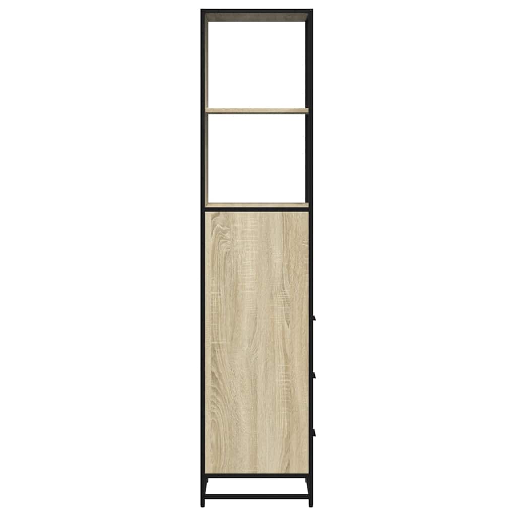 Dulap de baie, stejar sonoma, 35x37,5x166 cm, lemn prelucrat