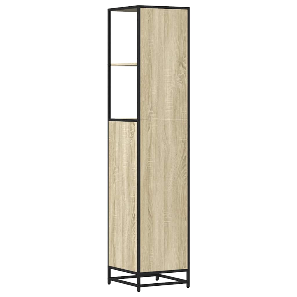 Dulap de baie, stejar sonoma, 35x37,5x166 cm, lemn prelucrat