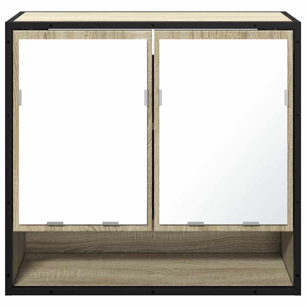 Dulap baie cu oglindă stejar sonoma 65x20x60 cm lemn compozit