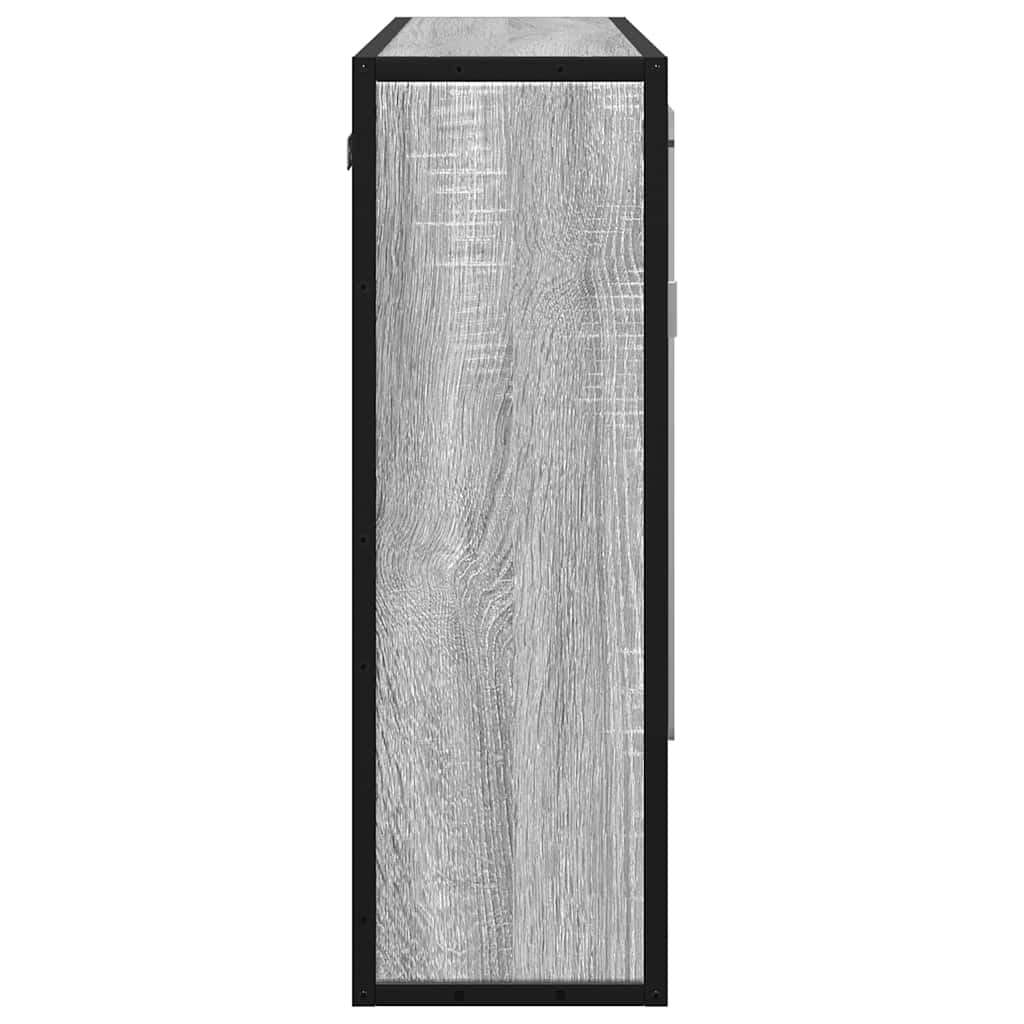 Dulap de baie cu oglindă gri sonoma 65x20x60 cm lemn compozit