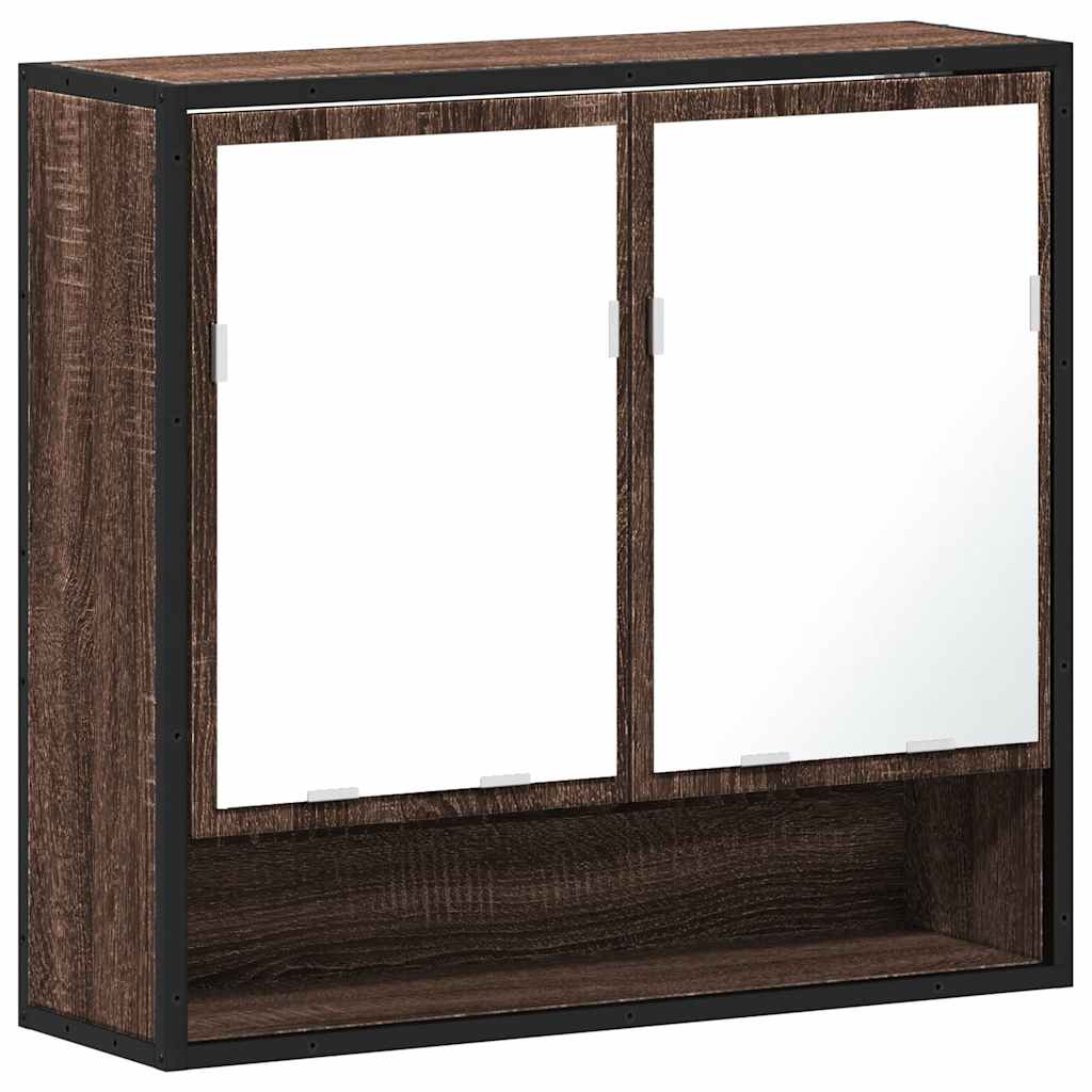 Dulap de baie cu oglindă stejar maro 65x20x60 cm lemn compozit