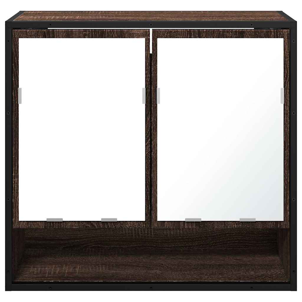 Dulap de baie cu oglindă stejar maro 65x20x60 cm lemn compozit