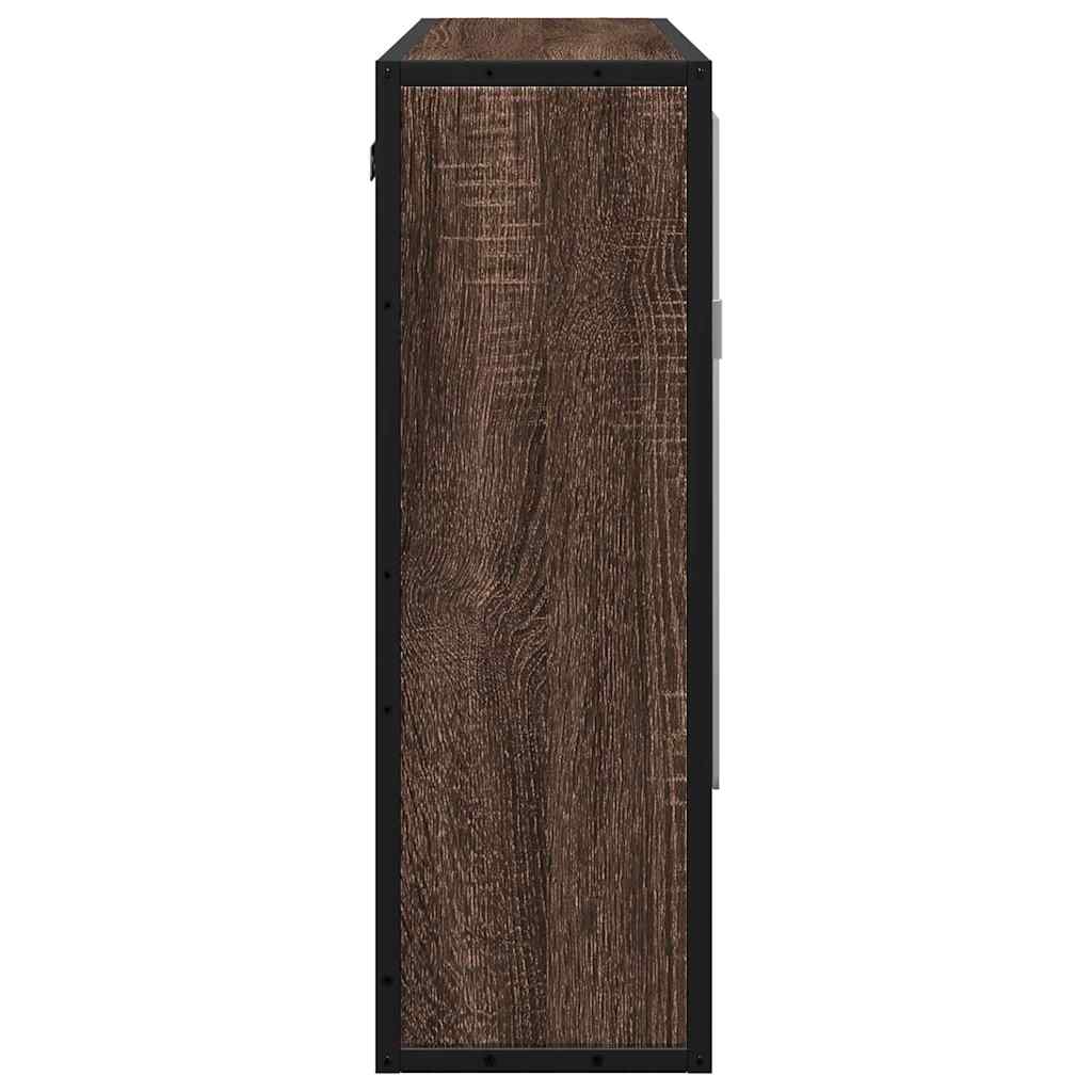 Dulap de baie cu oglindă stejar maro 65x20x60 cm lemn compozit