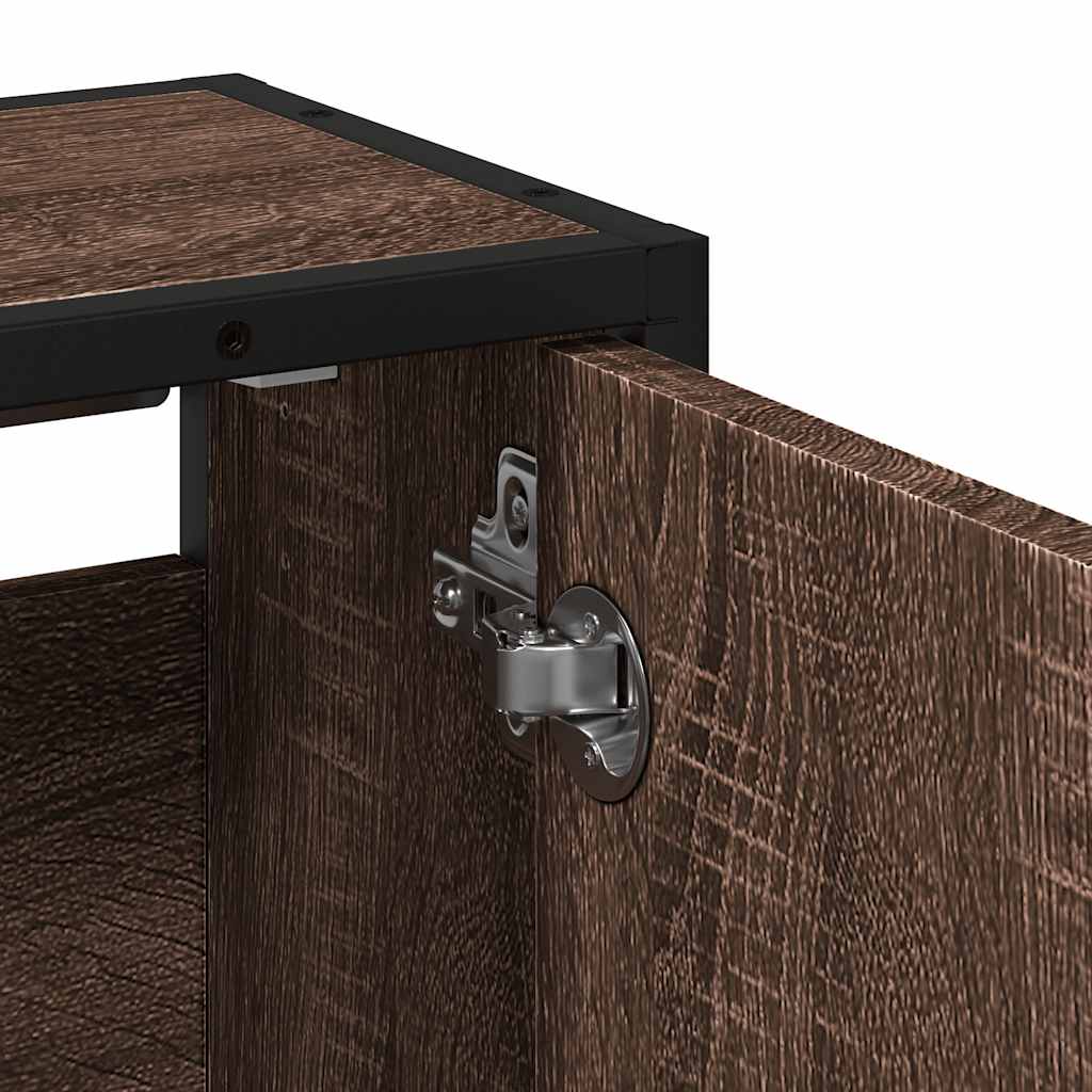 Dulap de baie cu oglindă stejar maro 65x20x60 cm lemn compozit