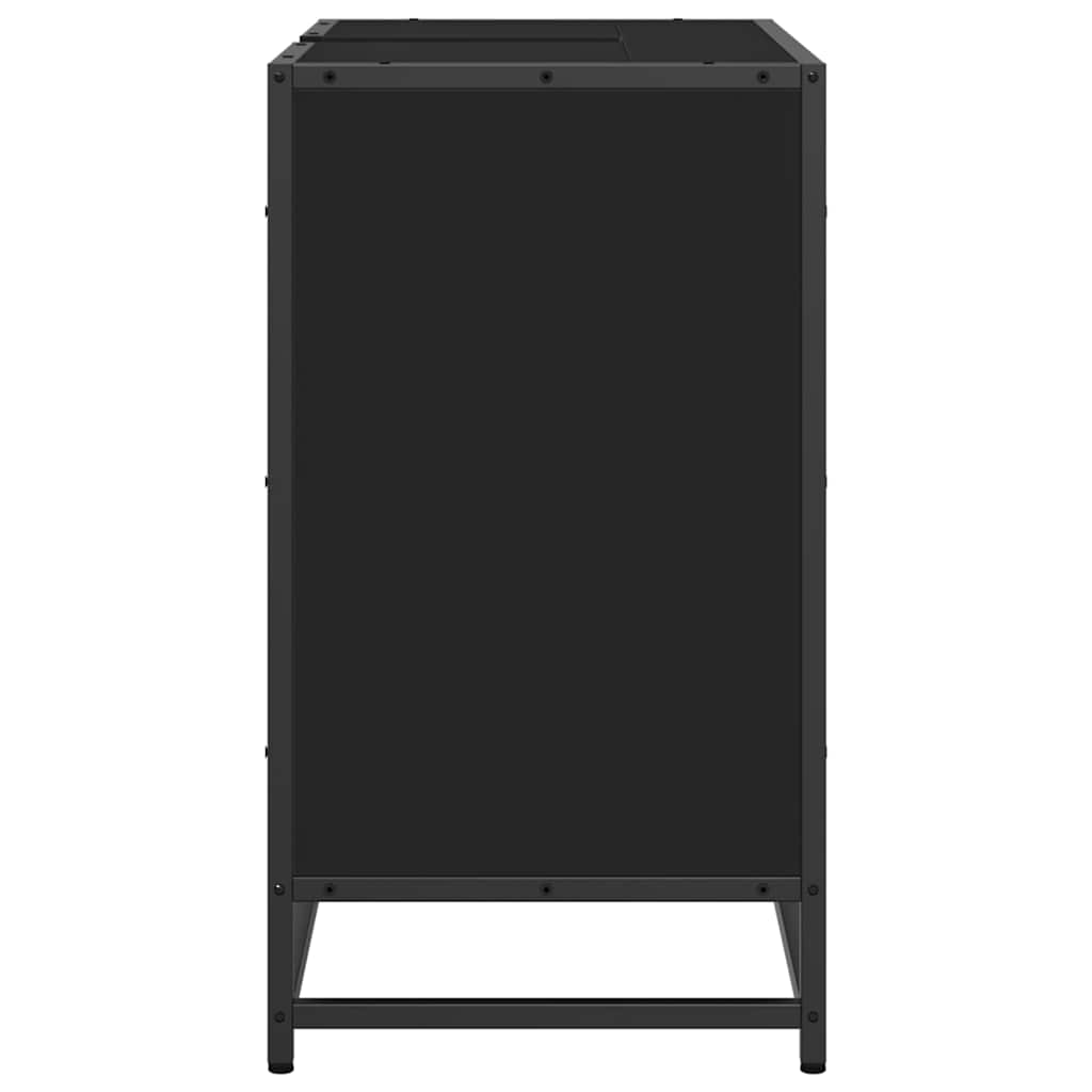 Dulap pentru chiuvetă de baie negru 65x33x60 cm lemn prelucrat