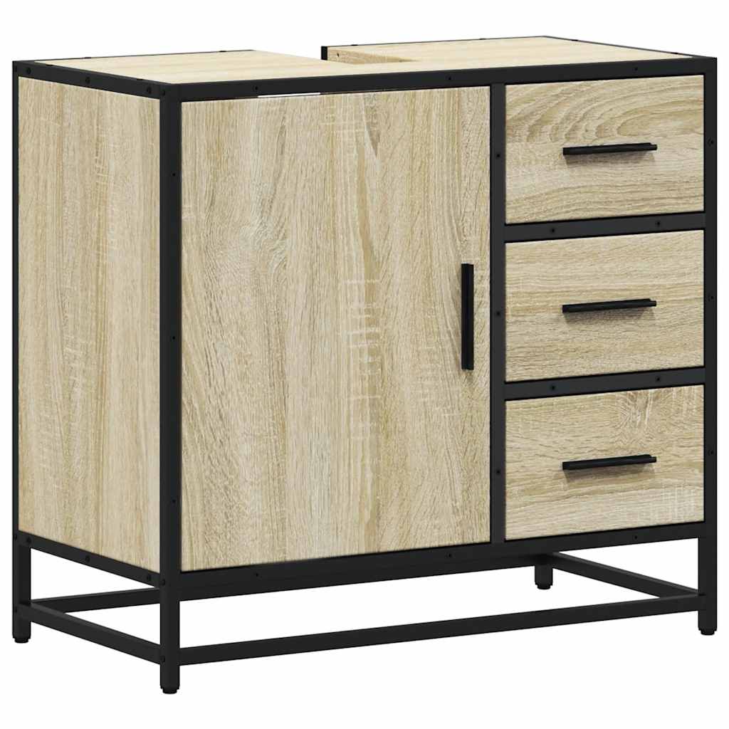 Dulap de chiuvetă baie stejar sonoma 65x33x60 cm lemn prelucrat