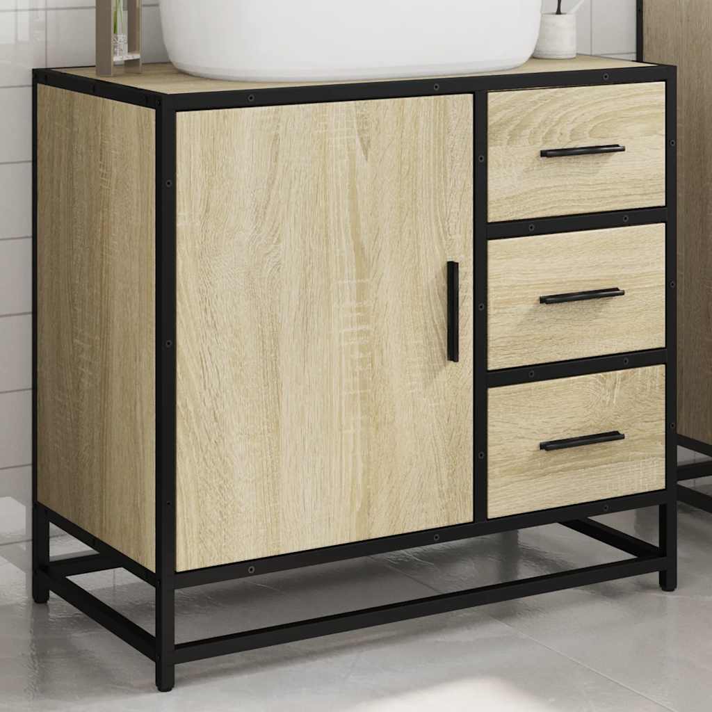 Dulap de chiuvetă baie stejar sonoma 65x33x60 cm lemn prelucrat