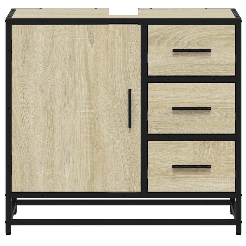 Dulap de chiuvetă baie stejar sonoma 65x33x60 cm lemn prelucrat
