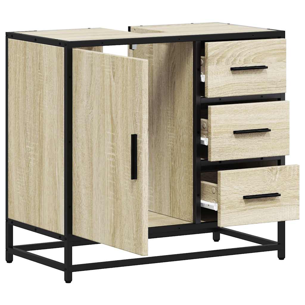 Dulap de chiuvetă baie stejar sonoma 65x33x60 cm lemn prelucrat