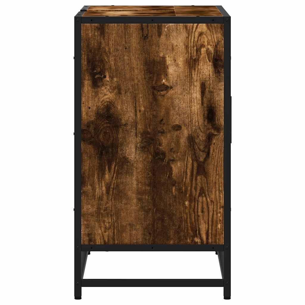 Dulap pentru chiuvetă de baie stejar afumat 65x33x60 cm lemn