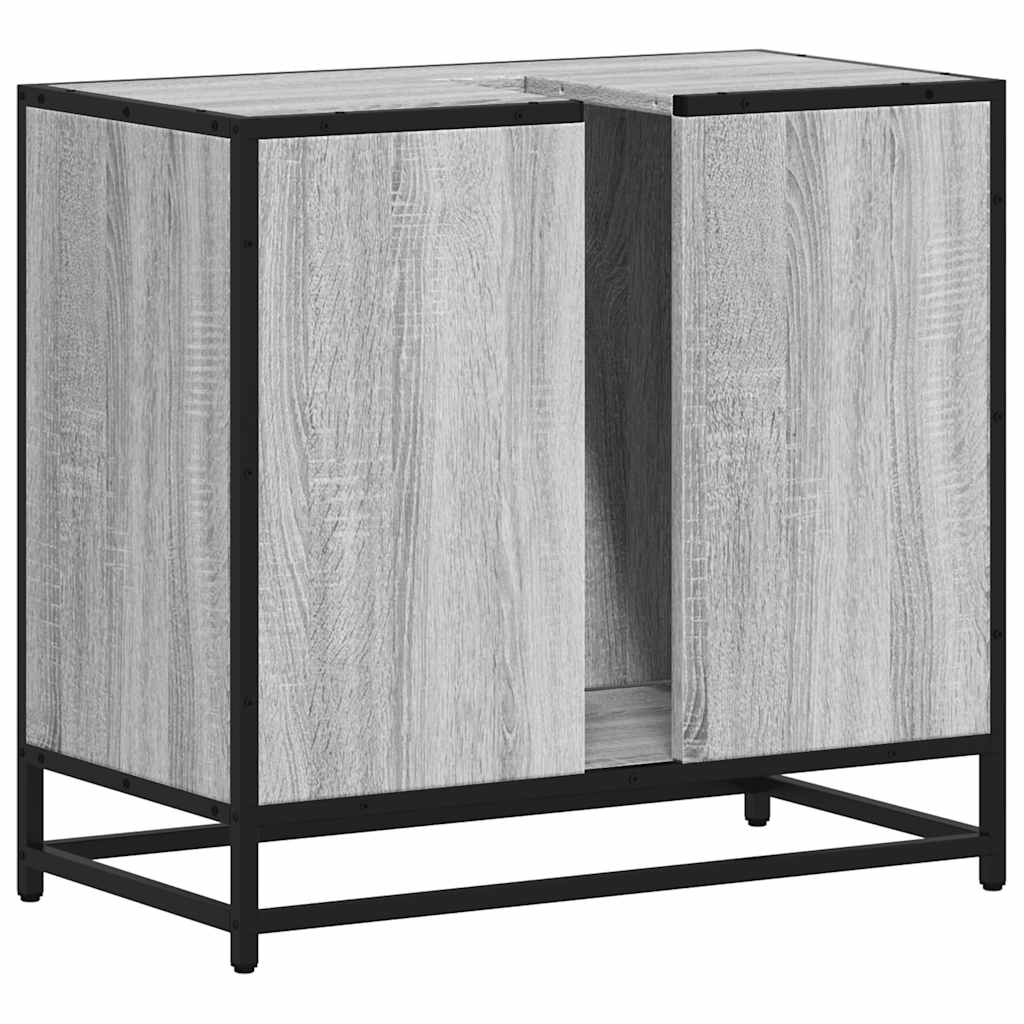 Dulap pentru chiuvetă de baie gri Sonoma 65x33x60 cm lemn