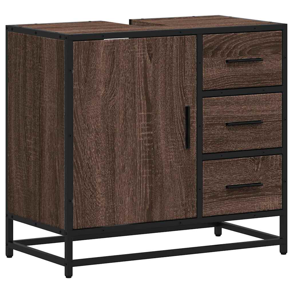 Dulap pentru chiuvetă de baie stejar maro 65x33x60 cm lemn