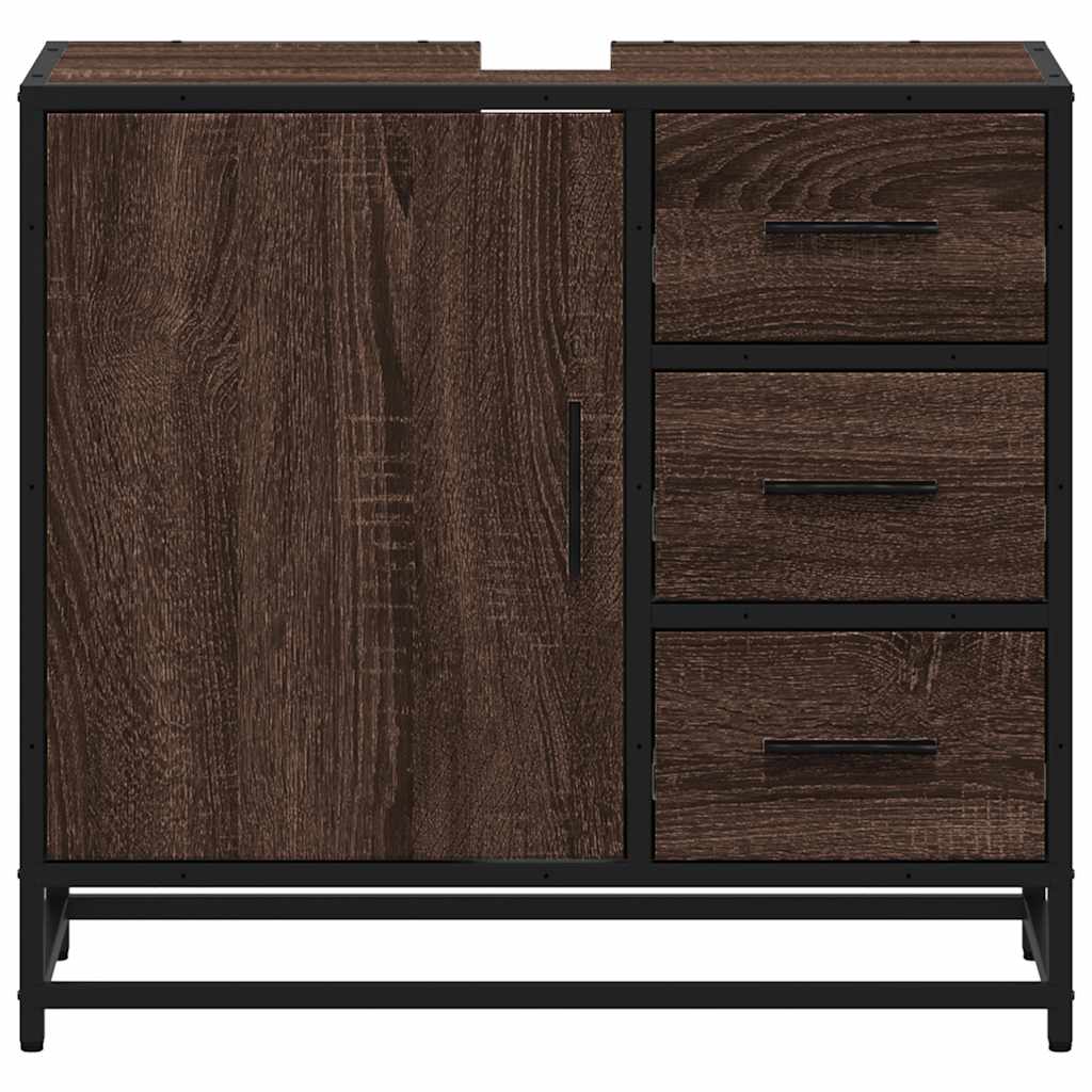 Dulap pentru chiuvetă de baie stejar maro 65x33x60 cm lemn