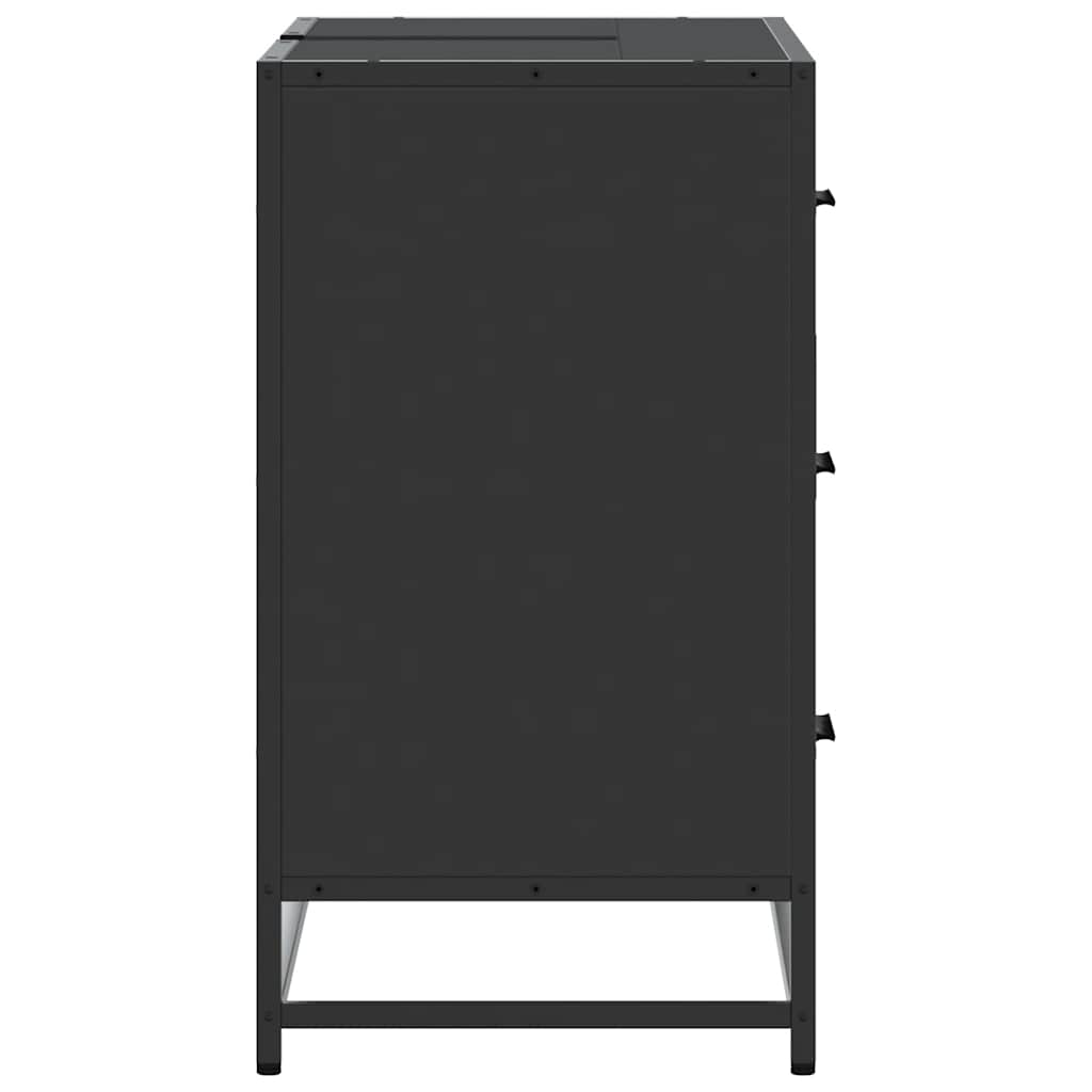 Dulap chiuveta de baie, negru, 80x33x60 cm, lemn compozit