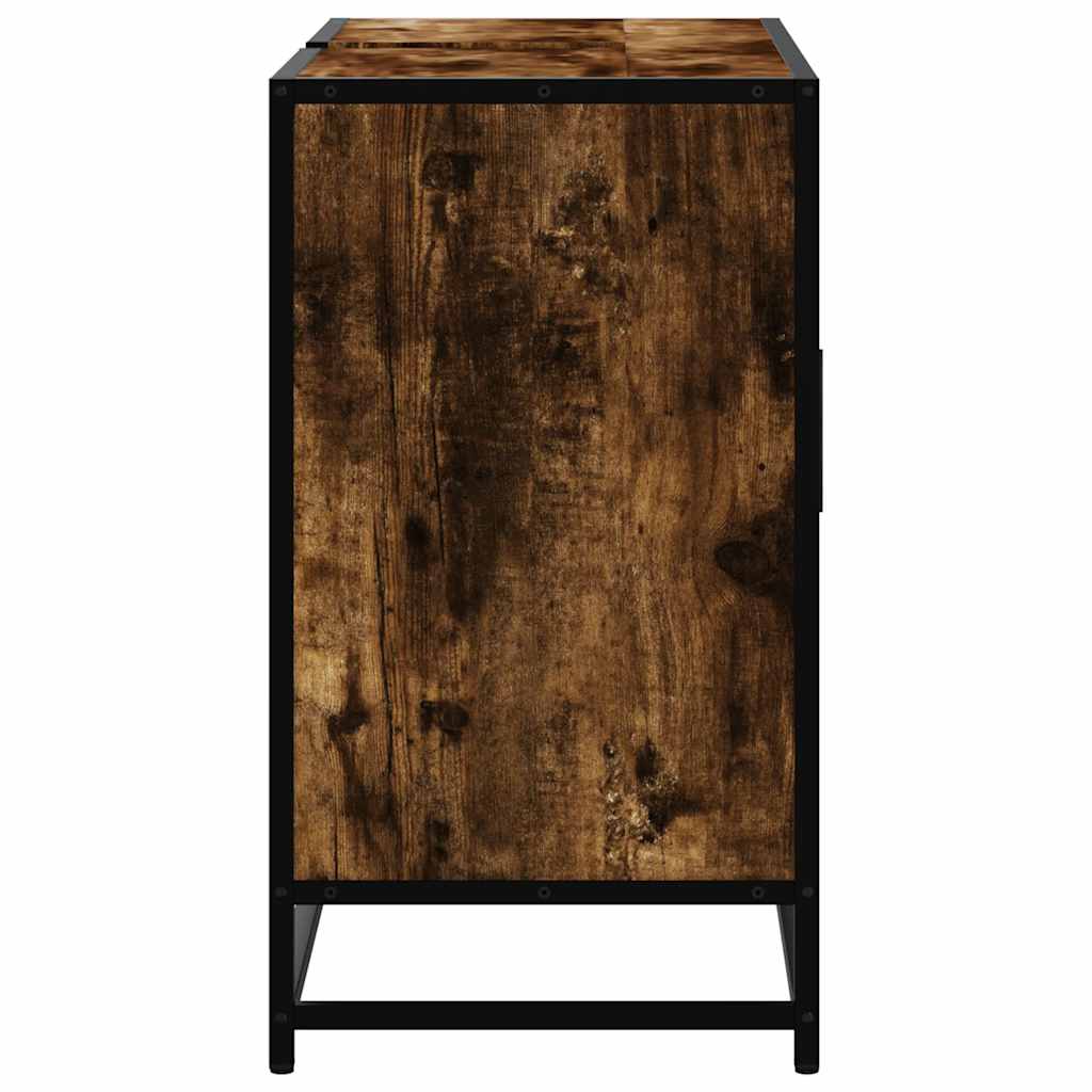 Dulap chiuveta de baie stejar fumuriu 80x33x60 cm lemn compozit