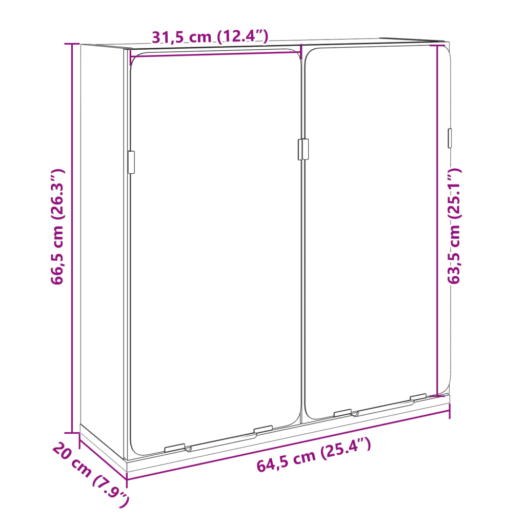 Dulap oglindă baie stejar sonoma 64,5x20x66,5 cm lemn prelucrat