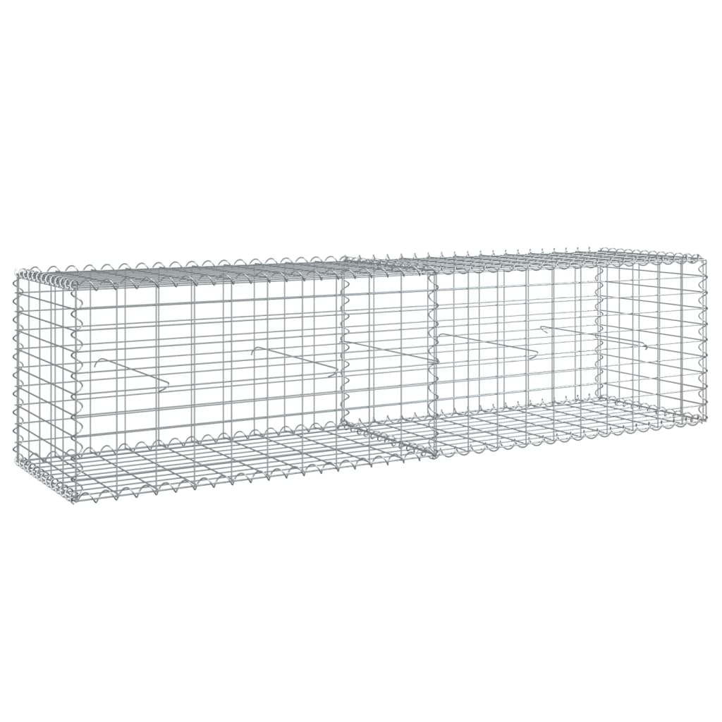 Coș gabion cu capac, 200x50x50 cm, fier galvanizat