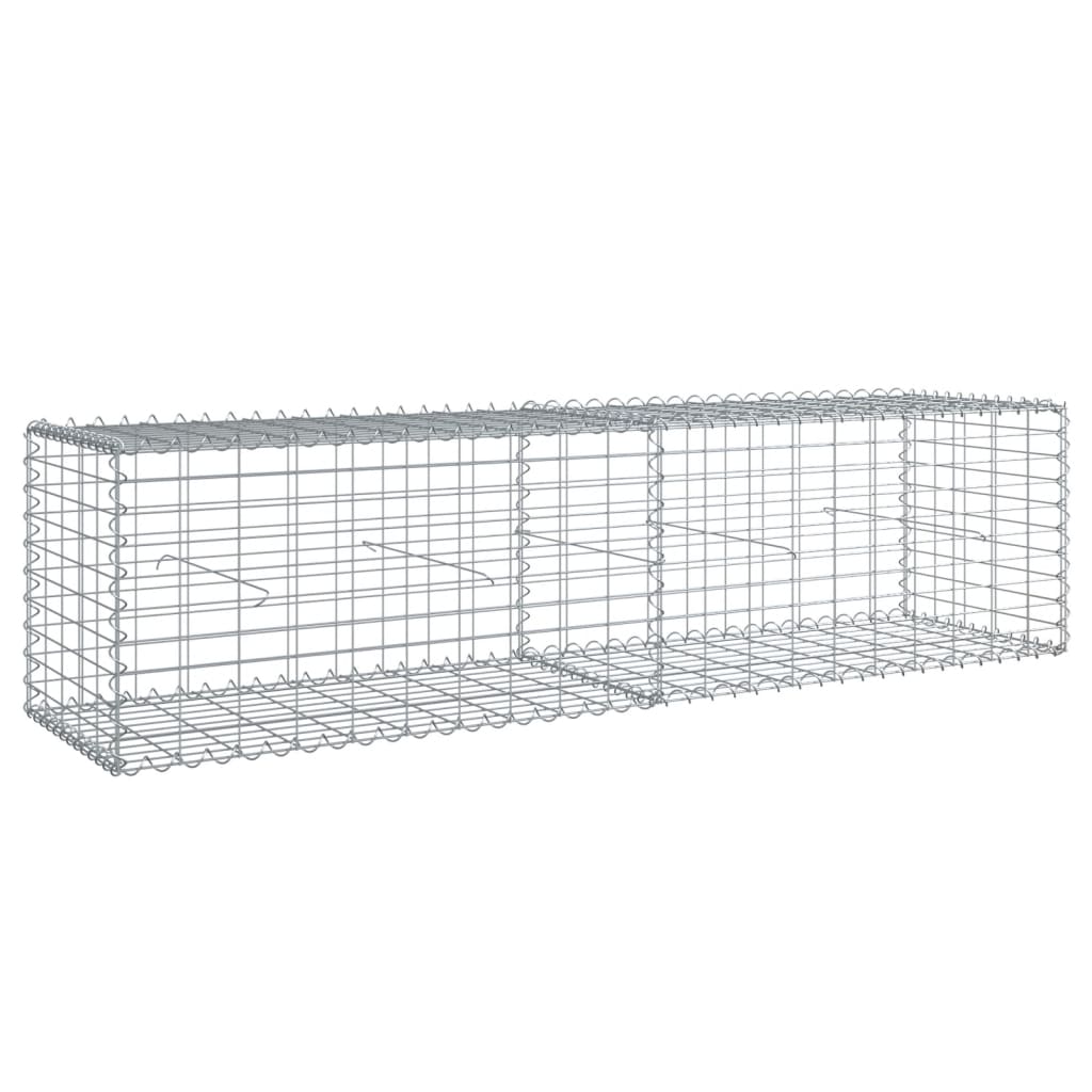 Coș gabion cu capac, 200x50x50 cm, fier galvanizat