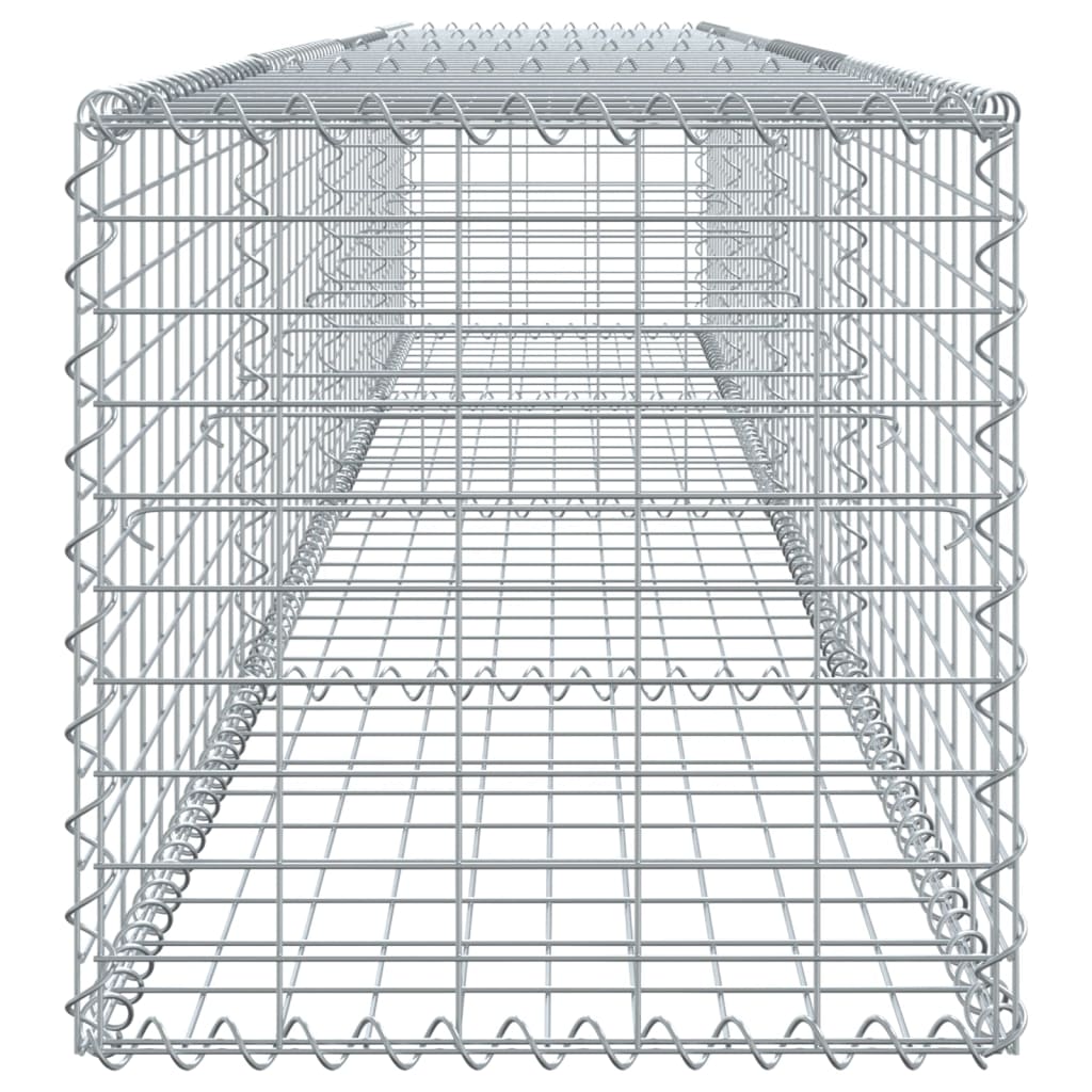 Coș gabion cu capac, argintiu, 400x50x50 cm, fier galvanizat